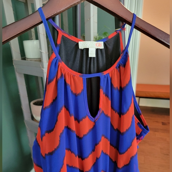 GB Gianni Bini Orange and Blue Chevron Game Day Dress - Picture 3 of 8